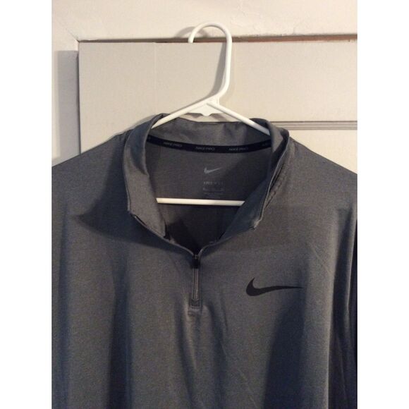 Nike Pro Dri Fit XL Partial Zip Jacket Shirt Golf Dark Gray - Picture 2 of 4